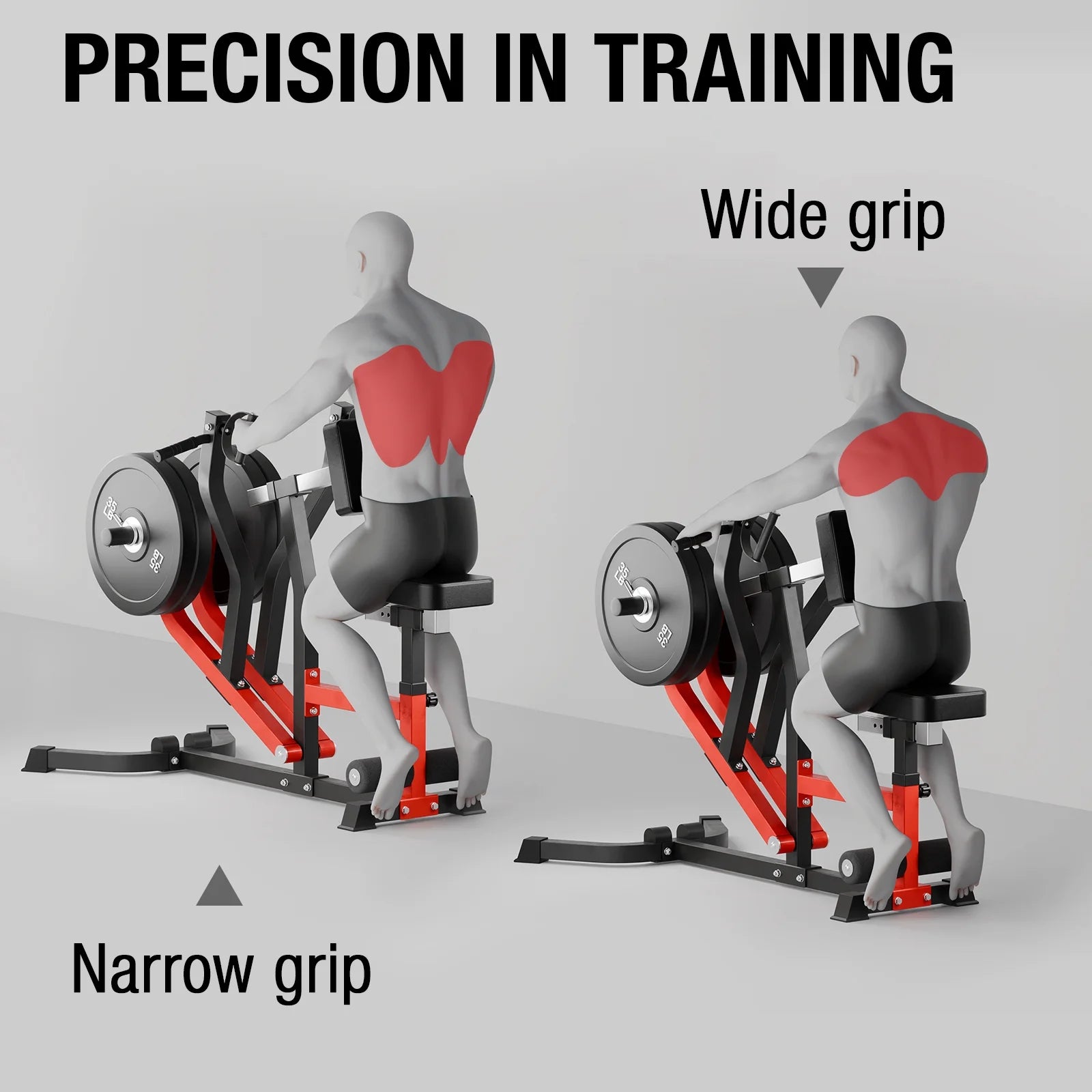Adjustable Seated Row Machine - Multi Grip Positions with Rotating Handles