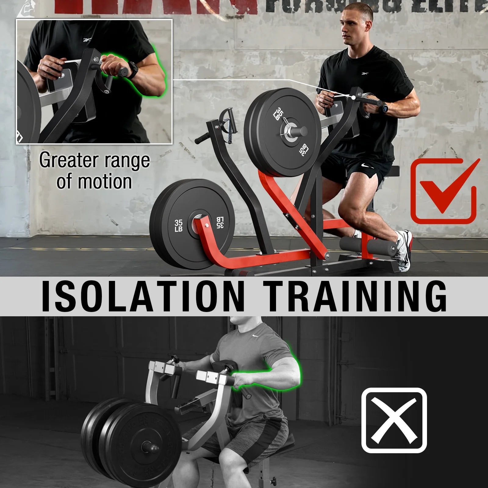 Adjustable Seated Row Machine - Multi Grip Positions with Rotating Handles